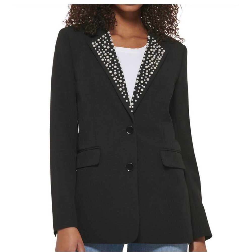 Nwt- Karl Lagerfeld- Pearl embellished blazer -Sz10